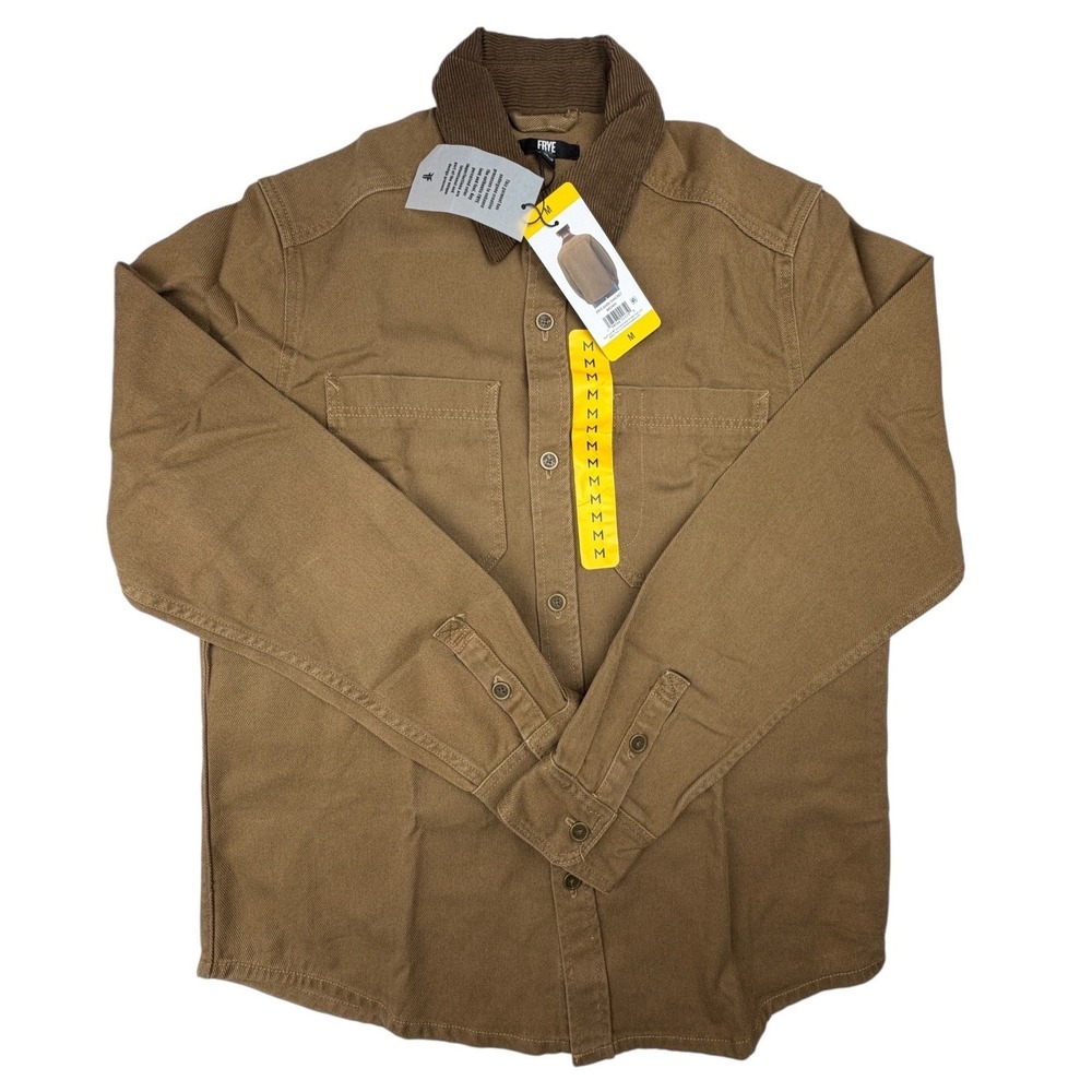 FRYE Barn Shackets Lot of 2 Mens Medium Brown Cotton Corduroy Collar Jackets NEW - Picture 2 of 12